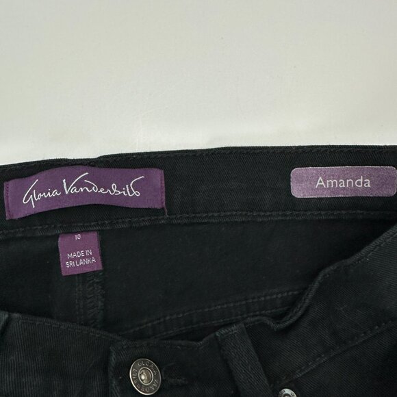 Gloria Vanderbilt Amanda Straight Leg Women's size 10P Black Denim Jeans - Picture 3 of 5